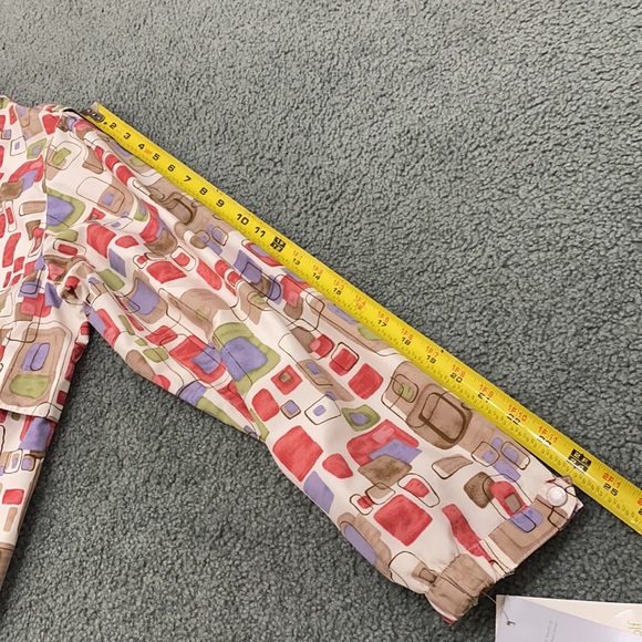 NEW Liz Golf retro 70s geometric print Anorak windbreaker pullover jacket - Picture 10 of 10